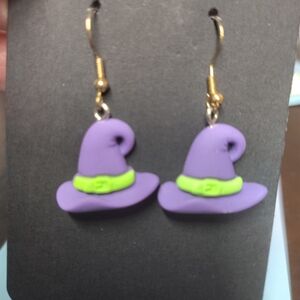 Purple Witch Hat Earrings